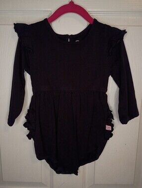 Ruffle Butts Toddler Girl Black Romper Size 2T